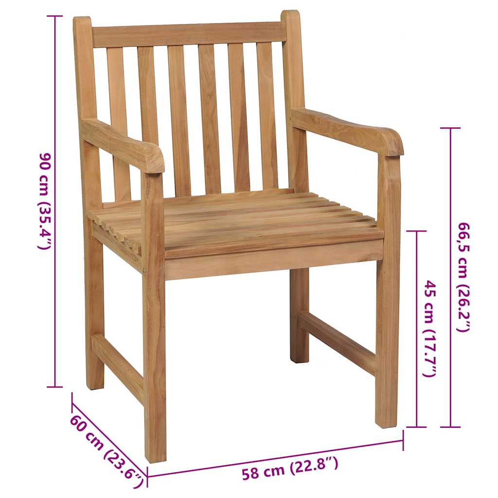 Gartenstühle 6 Stk. mit Anthrazit Kissen Massivholz Teak