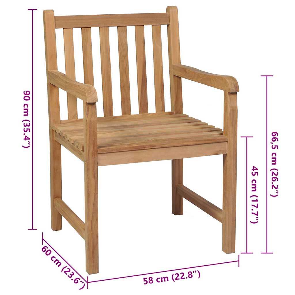 Gartenstühle 8 Stk. mit Anthrazit Kissen Massivholz Teak