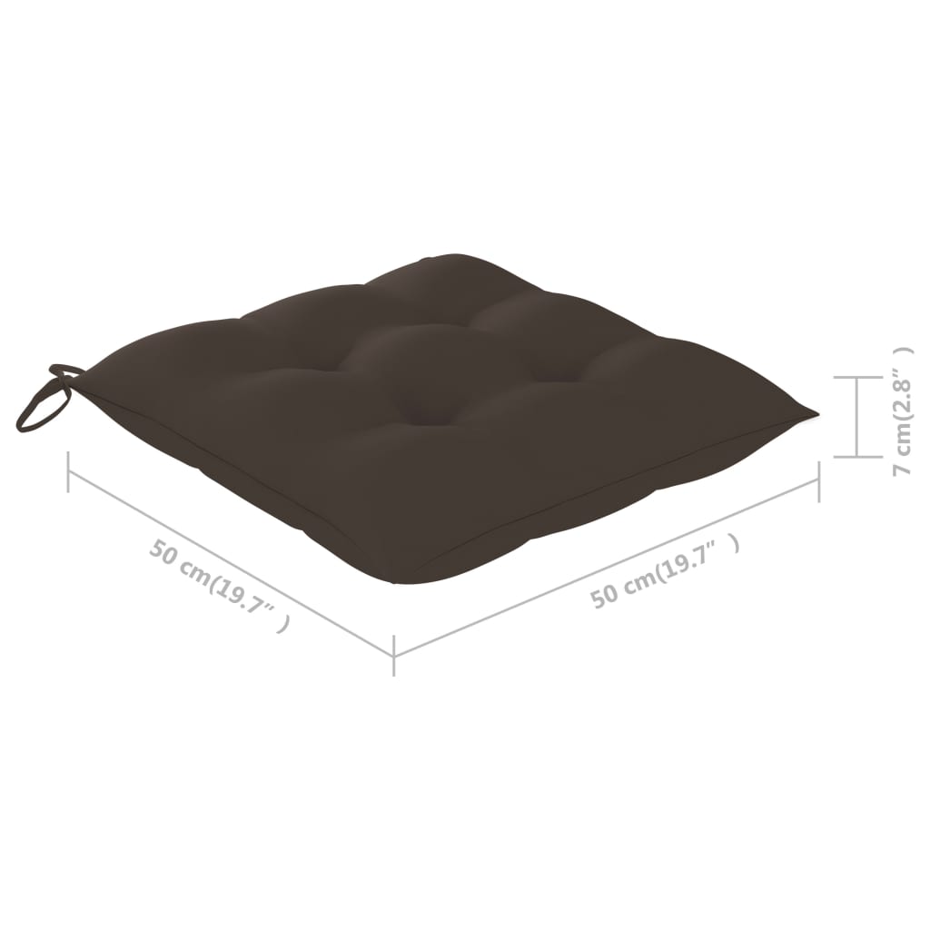 Gartenstühle 8 Stk. mit Taupe Kissen Massivholz Teak