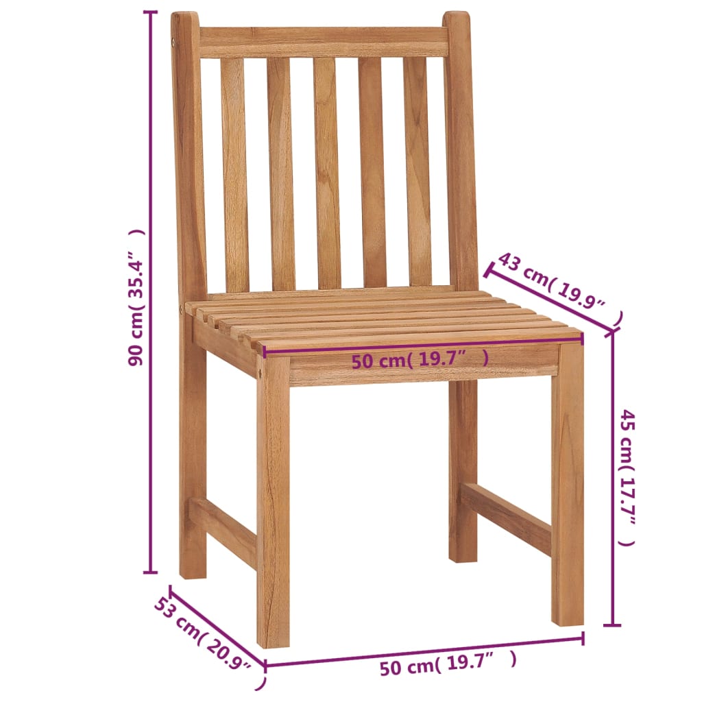 Gartenstühle 4 Stk. mit Kissen Massivholz Teak