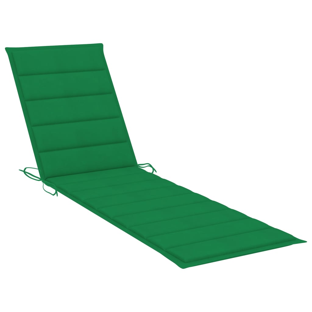 Chaises longues 2 pièces avec table et coussins en bois de teck massif