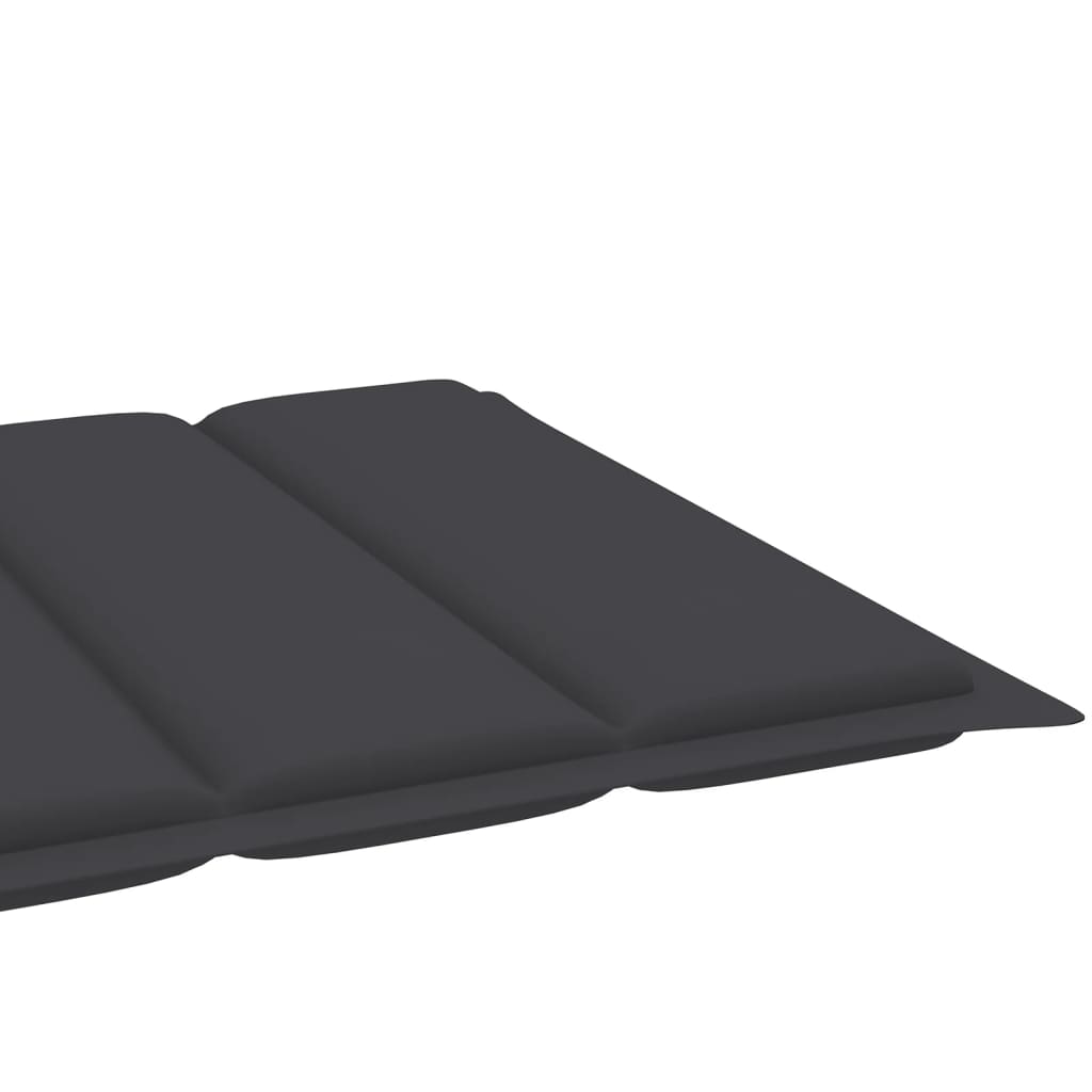 Chaises longues 2 pièces avec coussins en bois de teck massif anthracite