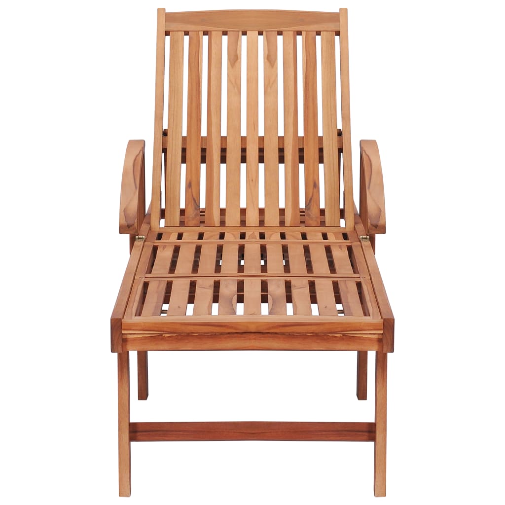 Chaises longues 2 pièces avec coussins en bois de teck massif bleu