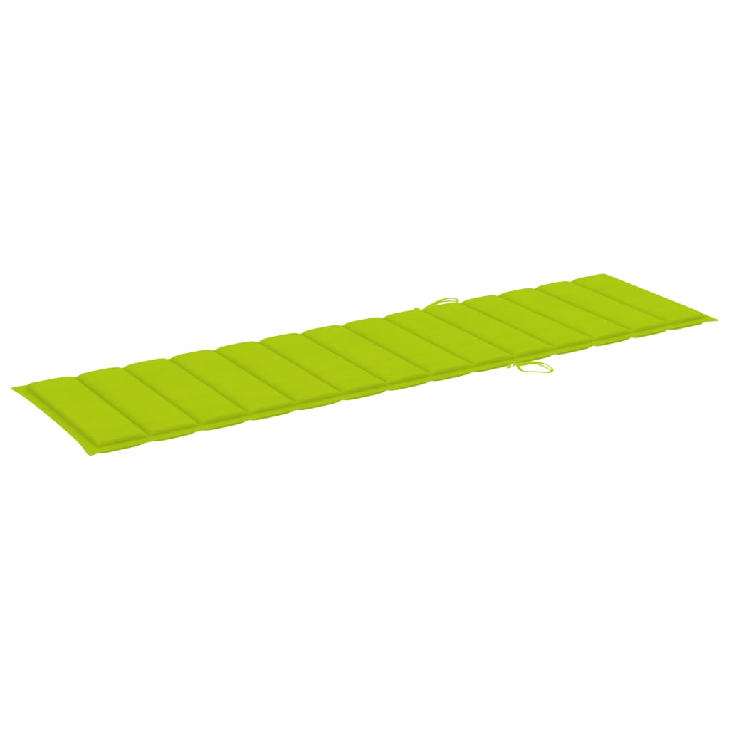 Sun loungers 2 pcs. with cushions light green solid teak wood
