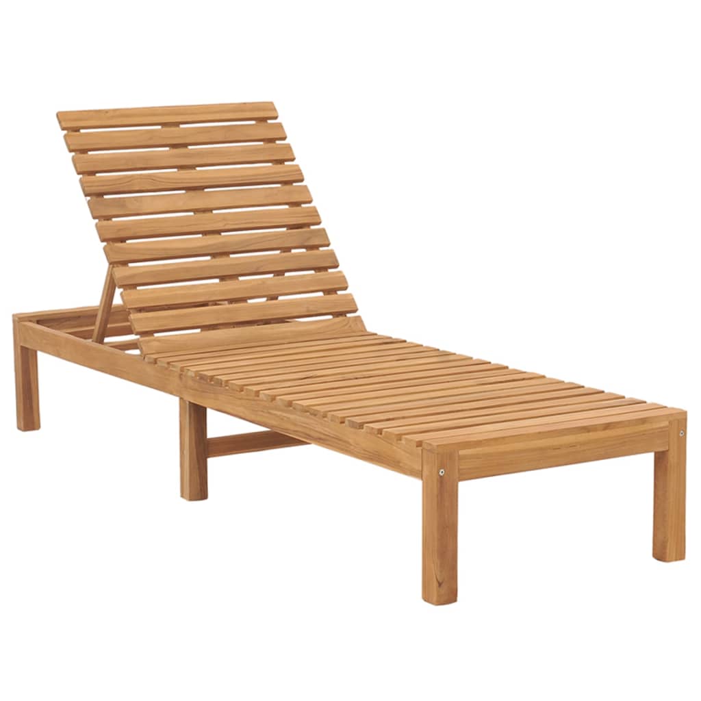 Chaises longues, lot de 2, en teck massif