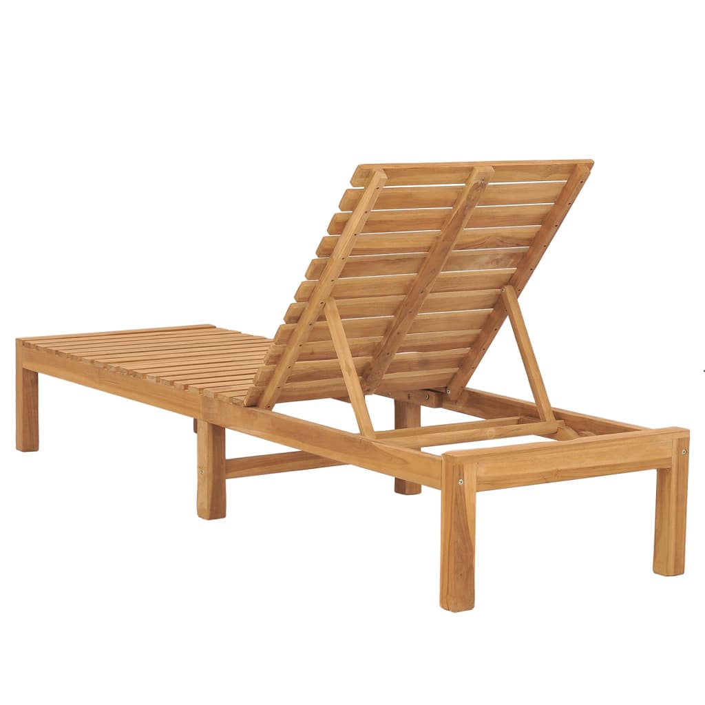 Chaises longues, lot de 2, en teck massif