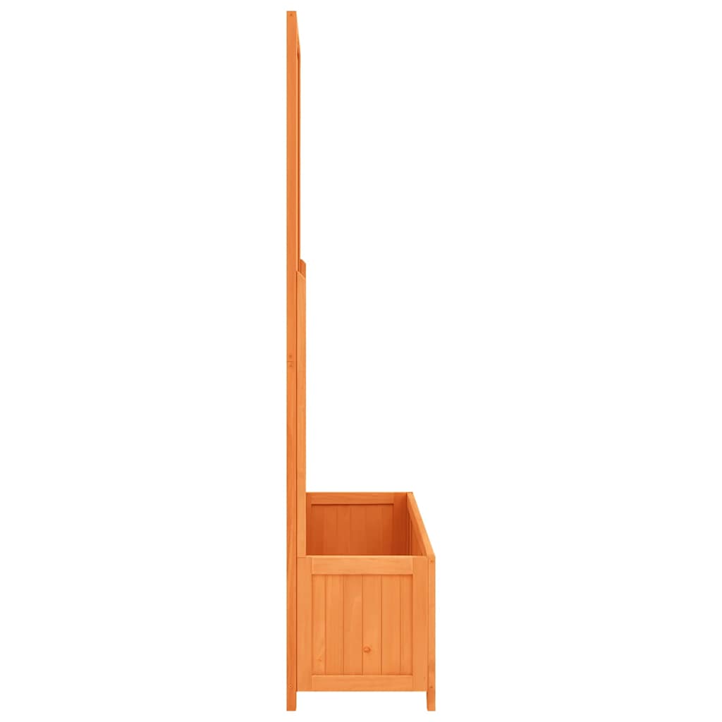 Pflanzkübel mit Spalier Braun 70x30x135 cm Massivholz Tanne
