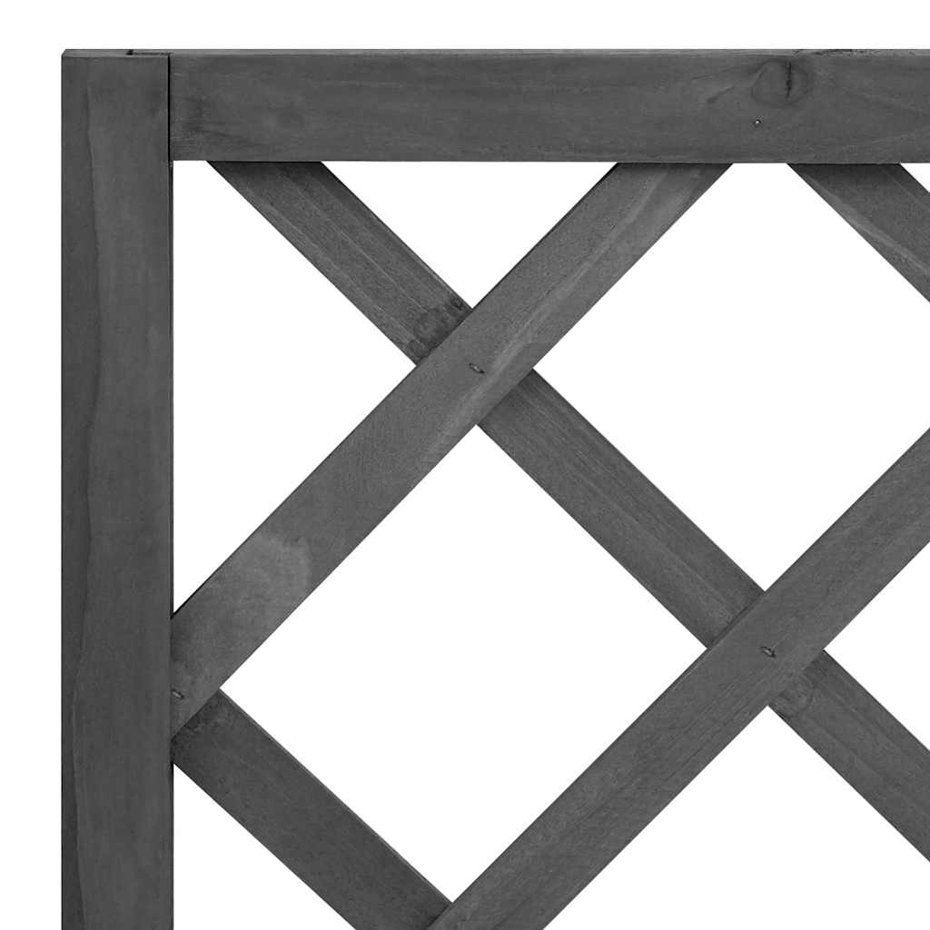 Pflanzkübel mit Spalier Schwarz 70x30x135 cm Massivholz Tanne