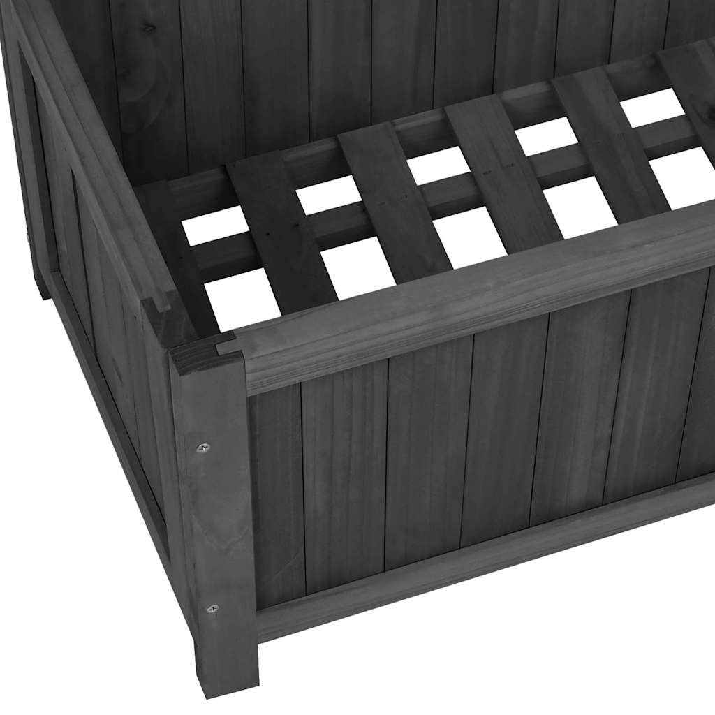 Pflanzkübel mit Spalier Schwarz 70x30x135 cm Massivholz Tanne