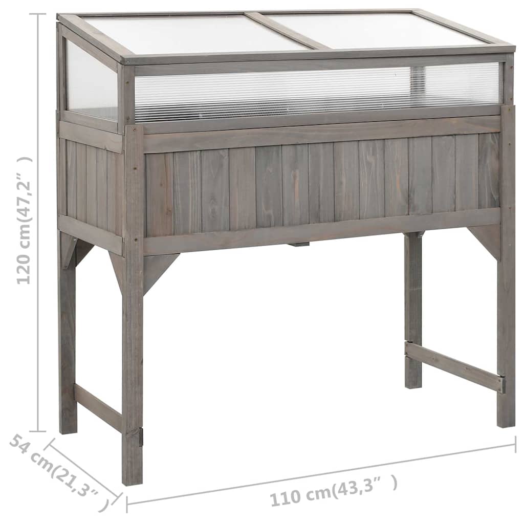 Hochbeet mit Gewächshaus 110x54x120 cm Massivholz Tanne