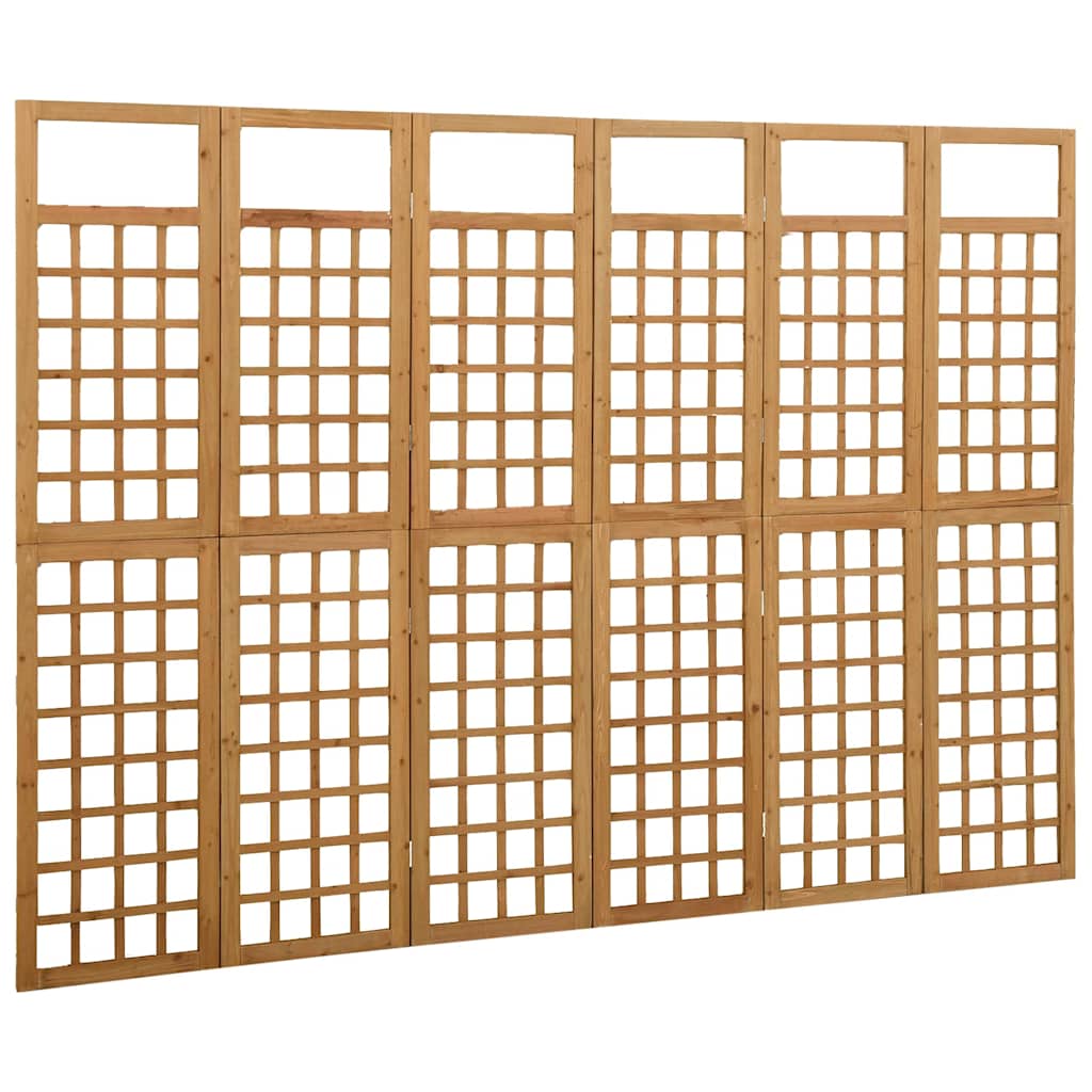 Spalier/Paravent 6-teilig Massivholz Tanne 242,5x180 cm