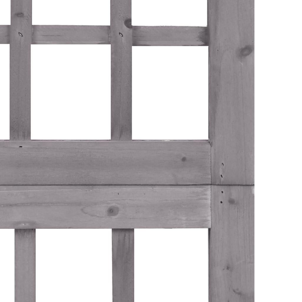 Spalier/Paravent 5-teilig Massivholz Tanne Grau 201,5x180 cm