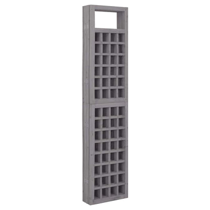 Spalier/Paravent 6-teilig Massivholz Tanne Grau 242,5x180 cm