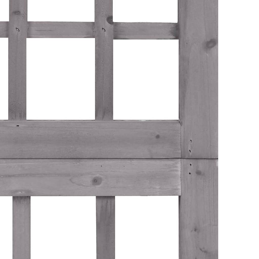 Spalier/Paravent 6-teilig Massivholz Tanne Grau 242,5x180 cm