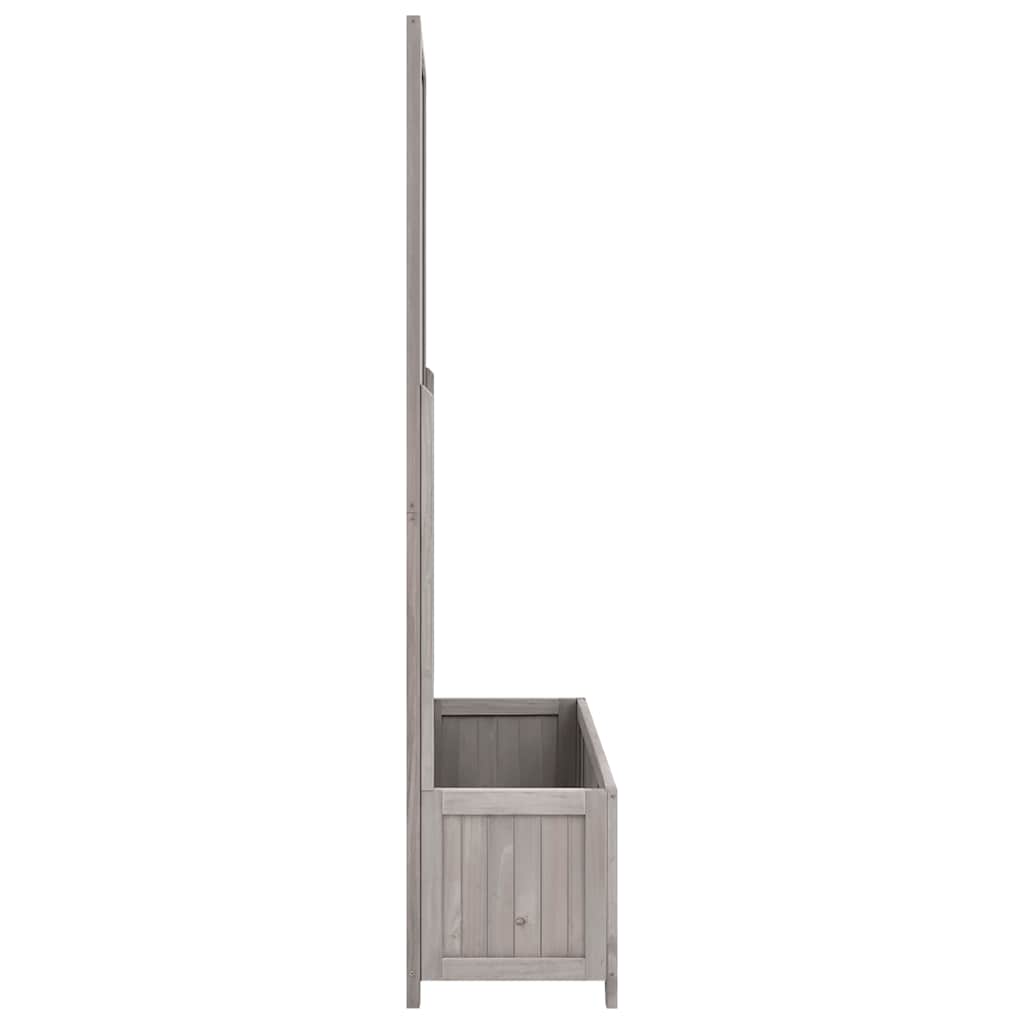 Pflanzkübel mit Spalier Grau 70x30x135 cm Massivholz Tanne