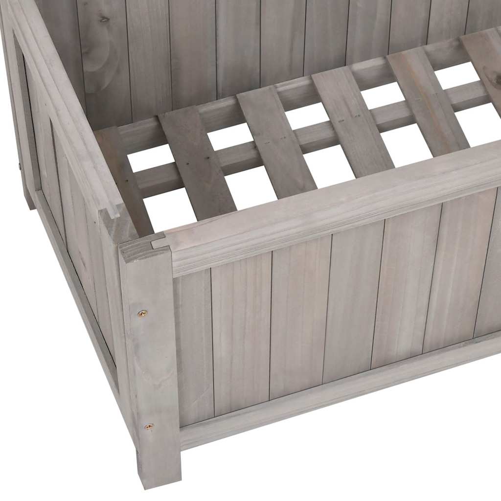 Pflanzkübel mit Spalier Grau 70x30x135 cm Massivholz Tanne