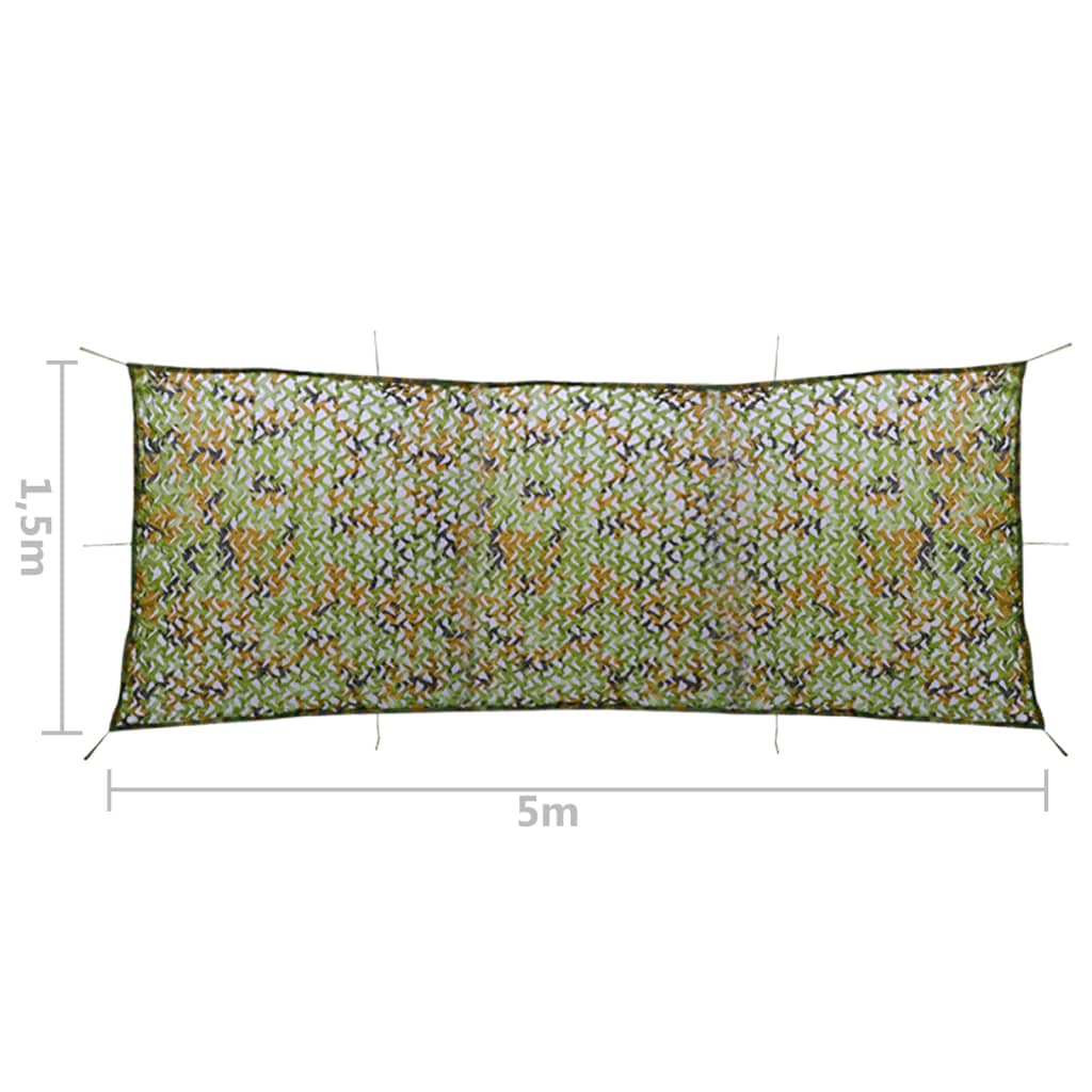 Tarnnetz mit Aufbewahrungstasche 1,5x5 m Grün