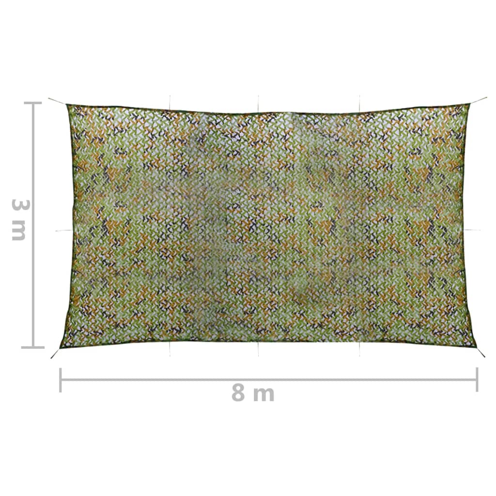 Tarnnetz mit Aufbewahrungstasche 3x8 m Grün