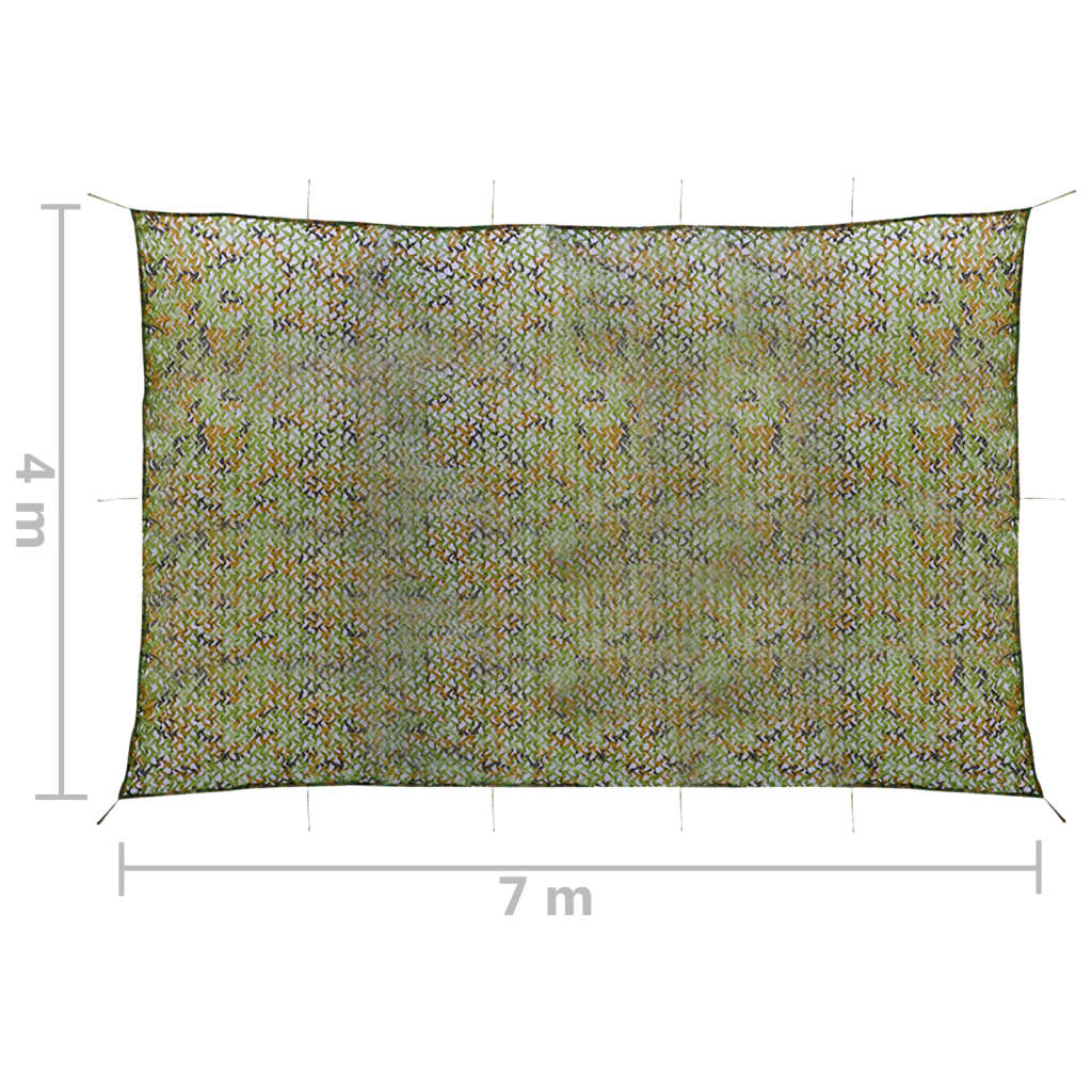 Tarnnetz mit Aufbewahrungstasche 4x7 m Grün