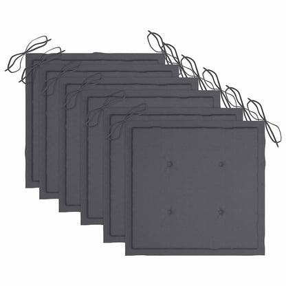 Klappstühle, 6 Stück, mit Kissen, aus massivem Akazienholz