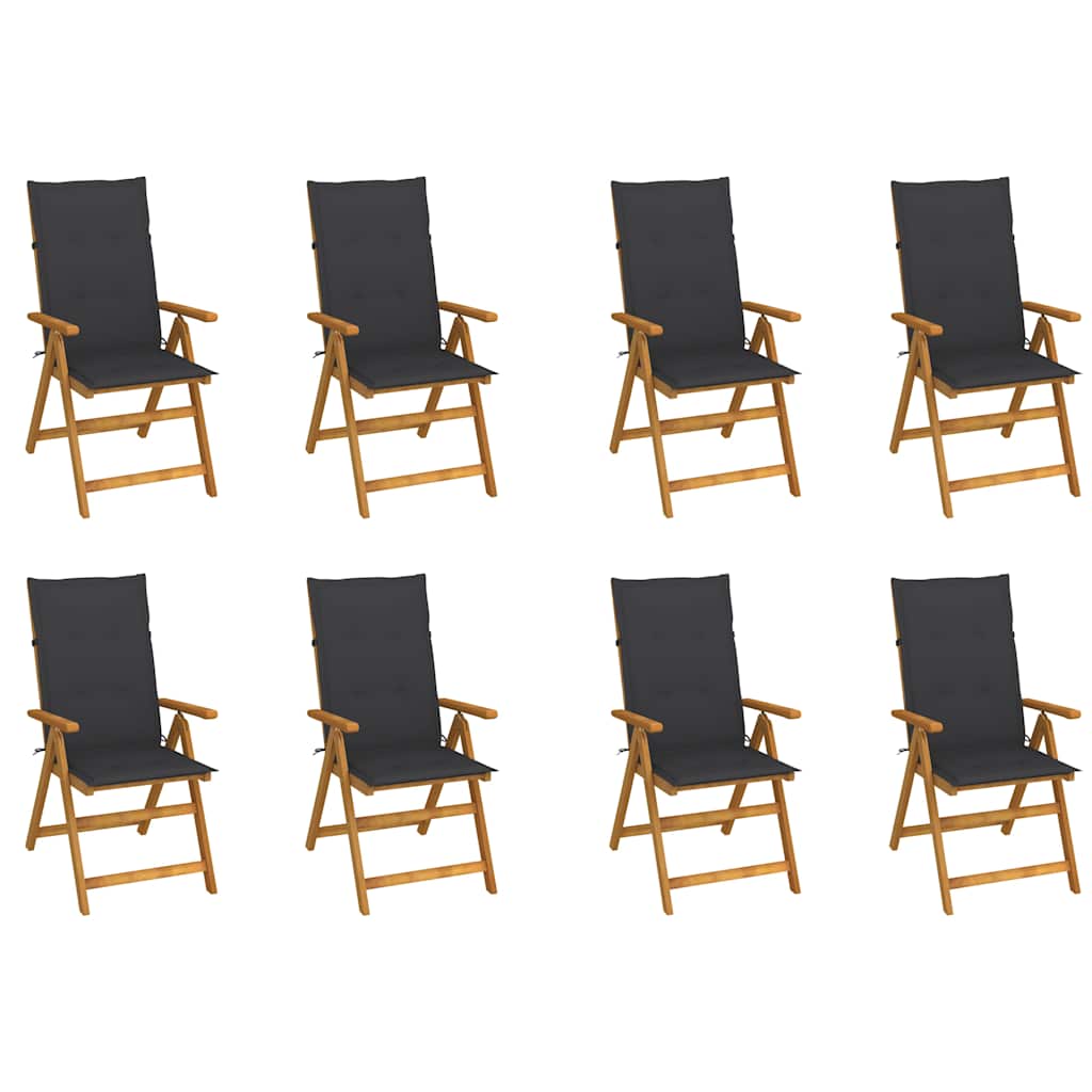 Klappstühle mit Kissen 8 Stk. Massivholz Akazie
