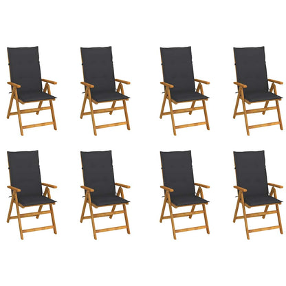 Klappstühle mit Kissen 8 Stk. Massivholz Akazie