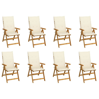 Klappstühle mit Kissen 8 Stk. Massivholz Akazie
