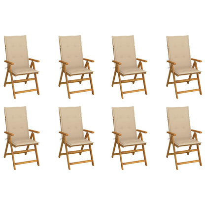 Klappstühle mit Kissen 8 Stk. Massivholz Akazie