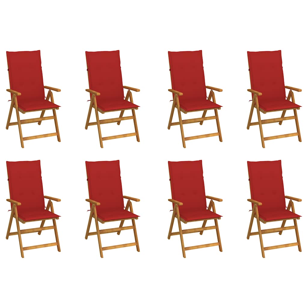 Klappstühle mit Kissen 8 Stk. Massivholz Akazie