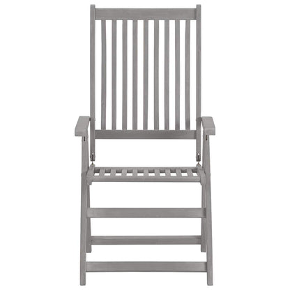 Verstellbare Gartenstühle mit Auflagen 8 Stk. Grau Akazienholz