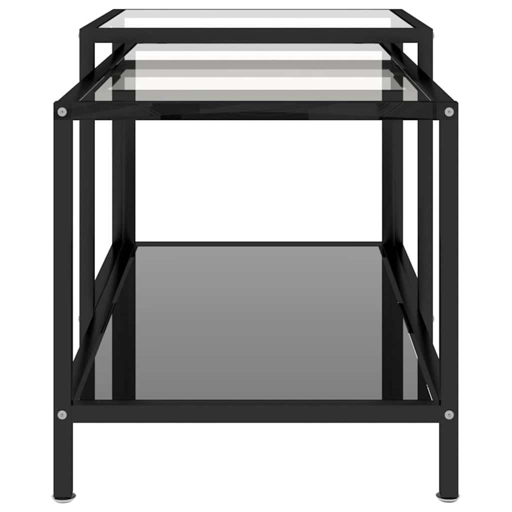 Beistelltische 2 Stk. Hartglas Schwarz