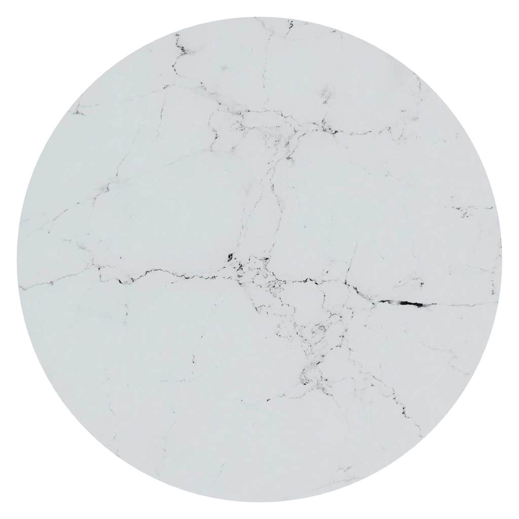 Beistelltisch Golden und Weiße Marmor-Optik 45 cm Hartglas