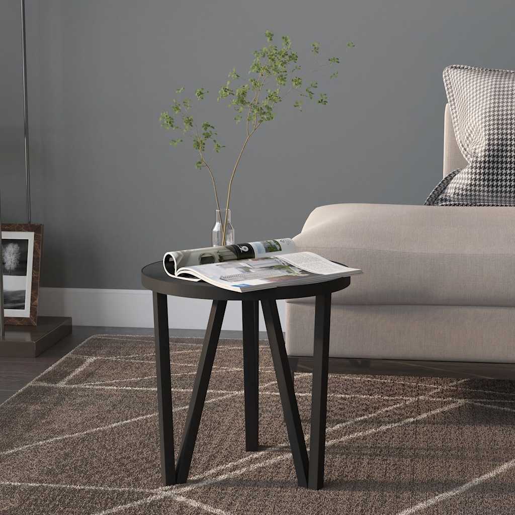 Beistelltisch Schwarz Ø35 cm MDF
