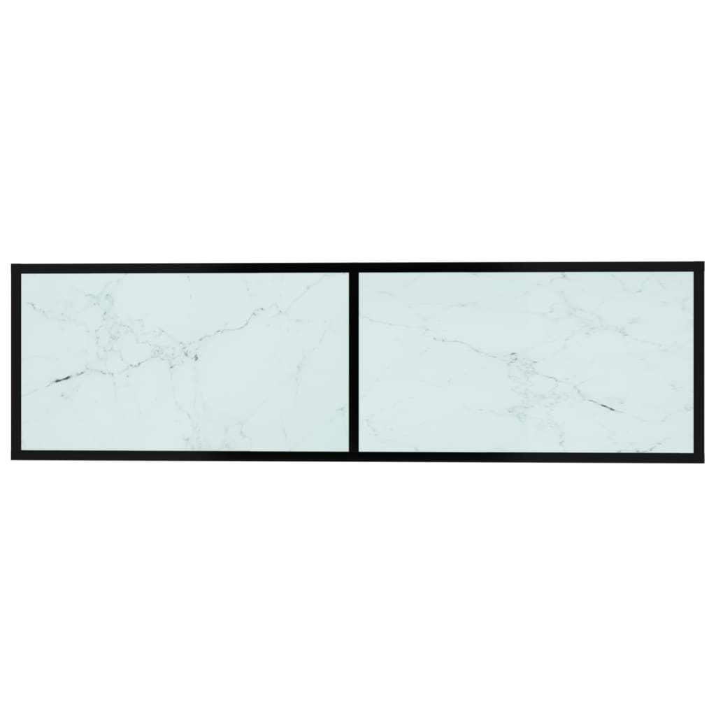 Meuble TV aspect marbre blanc 140x40x40,5 cm verre trempé