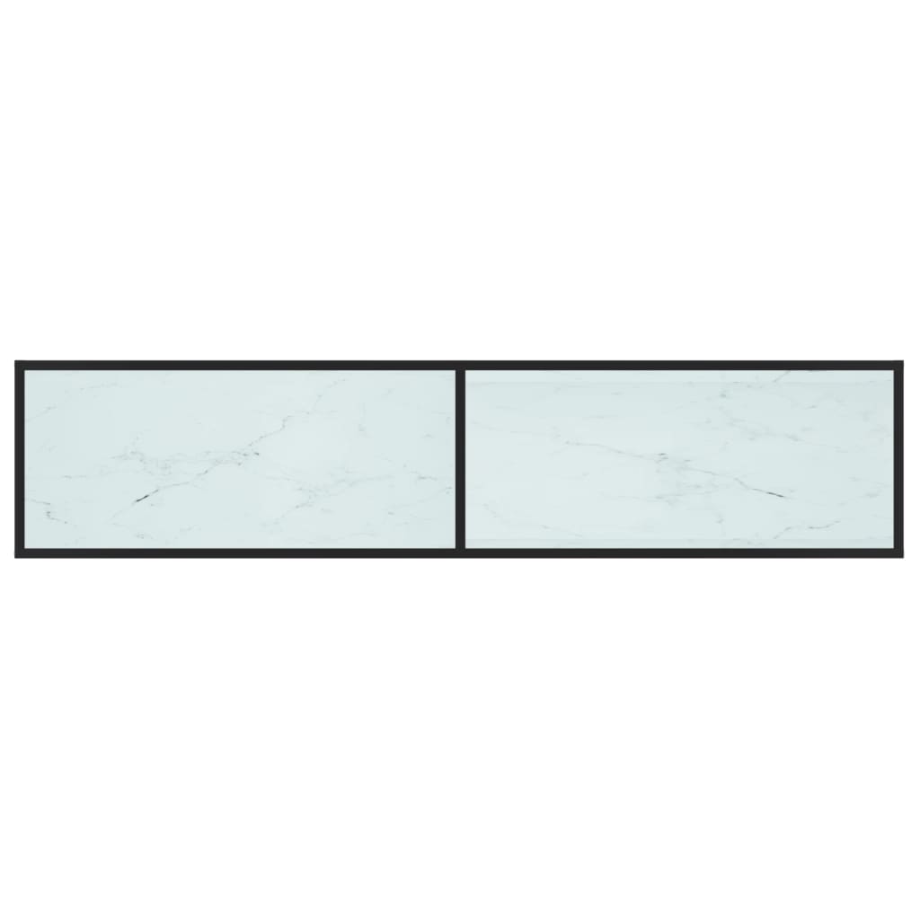 Meuble TV aspect marbre blanc 180x40x40,5 cm verre trempé