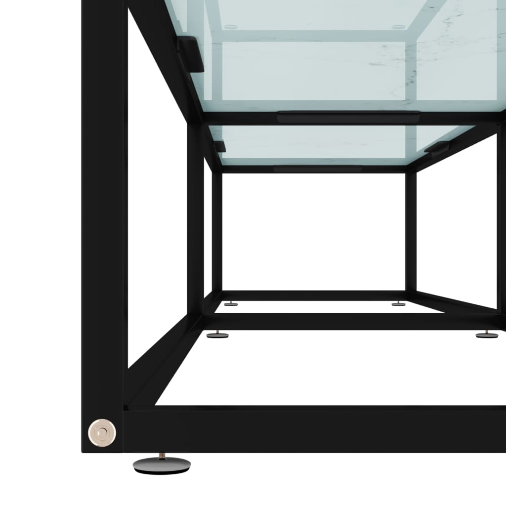 Meuble TV aspect marbre blanc 180x40x40,5 cm verre trempé