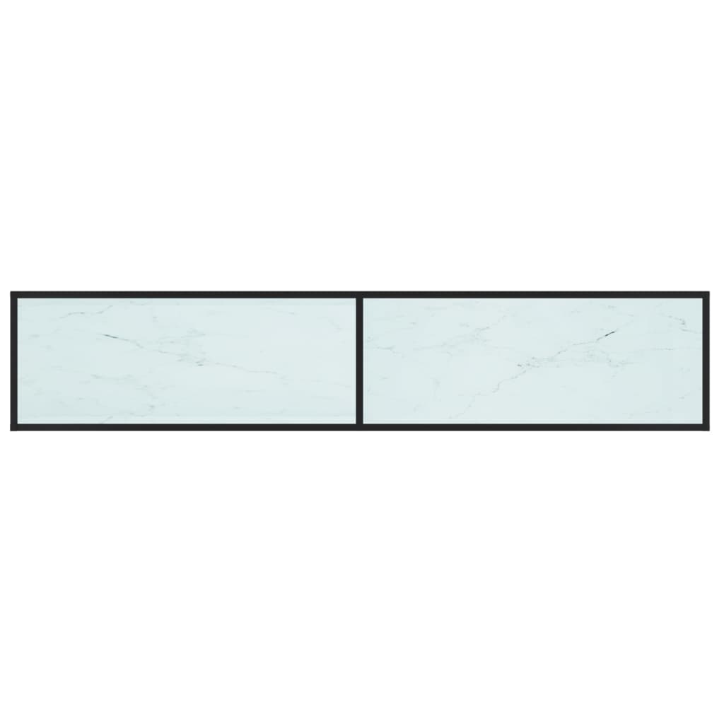 Meuble TV aspect marbre blanc 200x40x40,5 cm verre trempé
