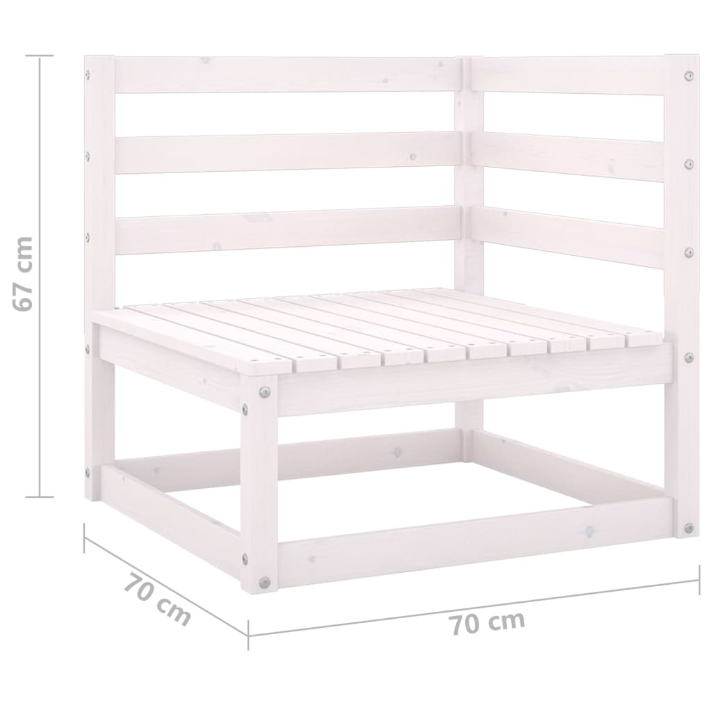 Gartensofa 2-Sitzer Weiß Massivholz Kiefer