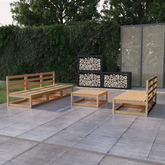 6-tlg. Garten-Lounge-Set Massivholz Kiefer