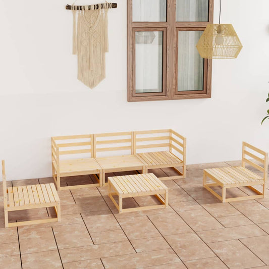 6-tlg. Garten-Lounge-Set Massivholz Kiefer