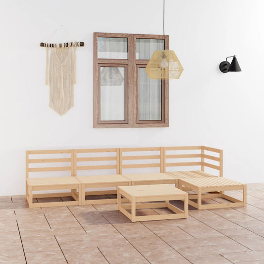 6-tlg. Garten-Lounge-Set Massivholz Kiefer