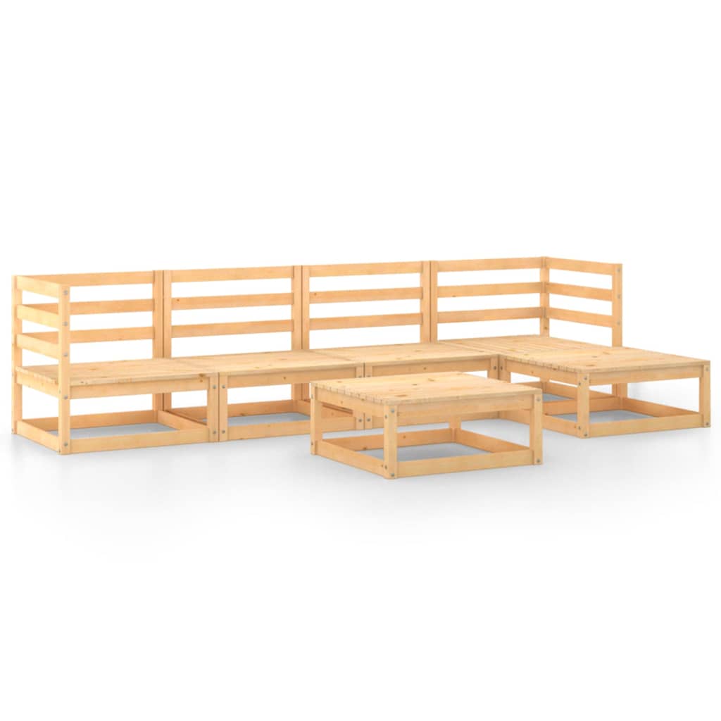 6-tlg. Garten-Lounge-Set Massivholz Kiefer