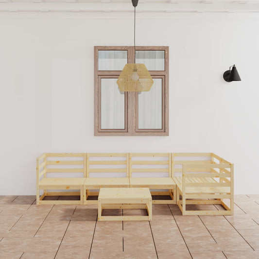 6-tlg. Garten-Lounge-Set Massivholz Kiefer