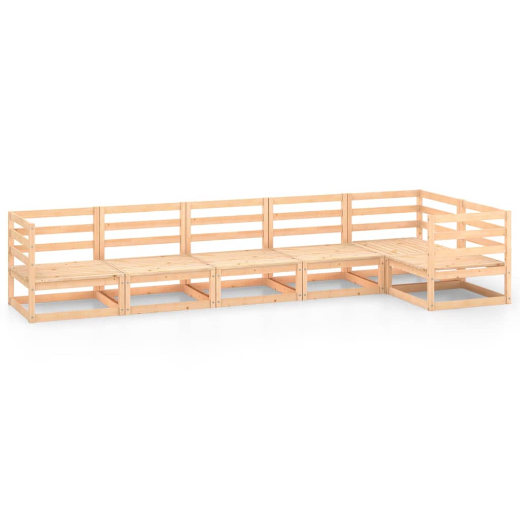 6-tlg. Garten-Lounge-Set Massivholz Kiefer