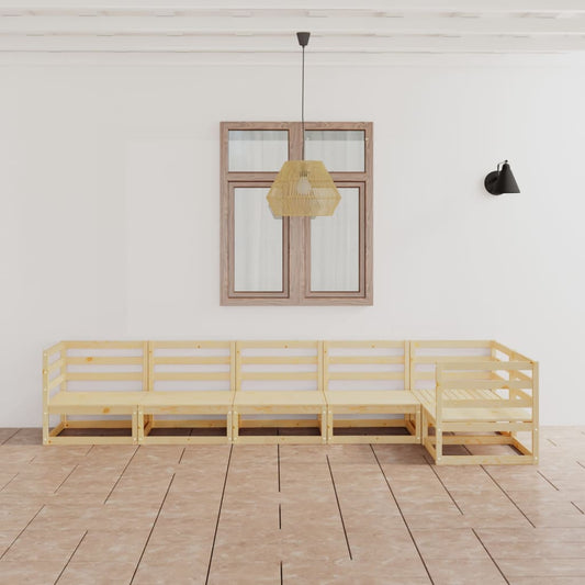 6-tlg. Garten-Lounge-Set Massivholz Kiefer