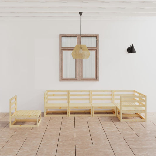 6-tlg. Garten-Lounge-Set Massivholz Kiefer