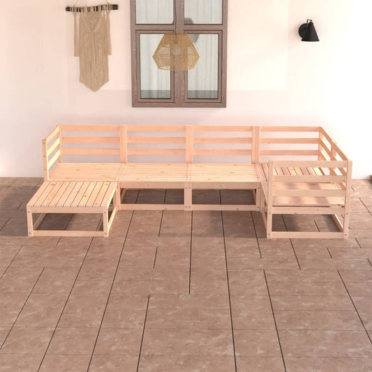6-tlg. Garten-Lounge-Set Massivholz Kiefer