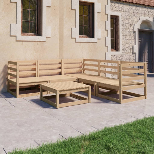 6-tlg. Garten-Lounge-Set Massivholz Kiefer