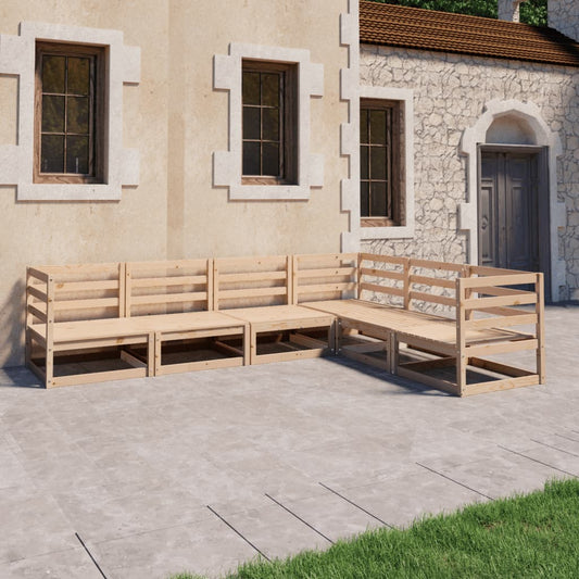 6-tlg. Garten-Lounge-Set Massivholz Kiefer