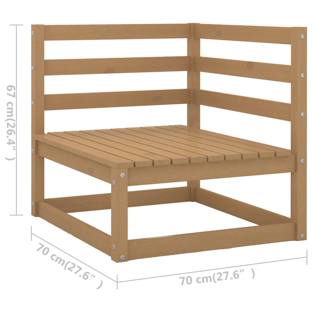 10-piece garden lounge set, honey brown, solid pine wood